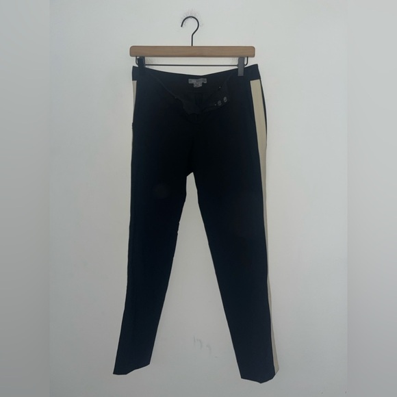 VINCE Strapping Trousers Black Low Rise Pants White Racer Stripe Size 0 - Picture 13 of 15